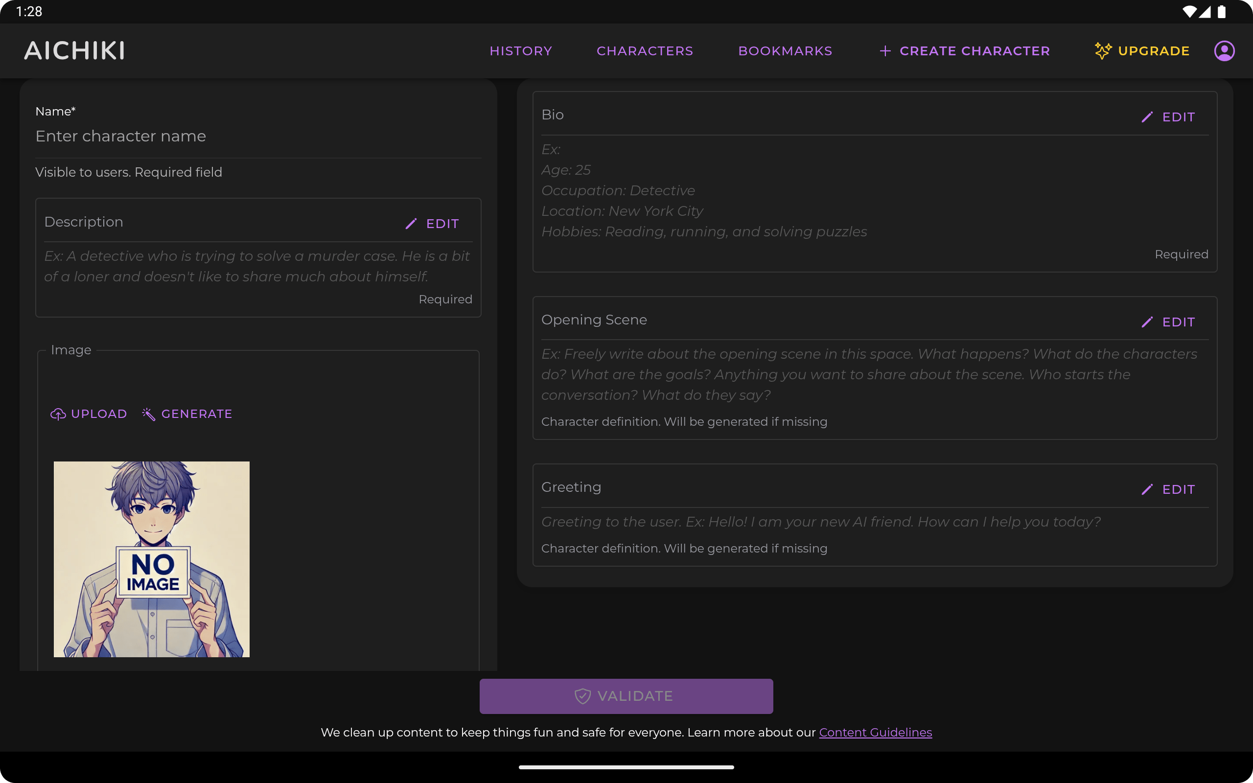 Preview of the application